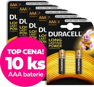 VÝHODNÝ SET 10ks AAA baterií DURACELL | ONLINESHOP.cz