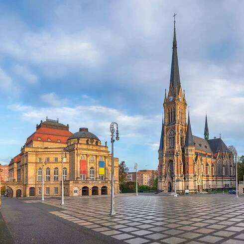 Main Square In Chemnitz, Germany