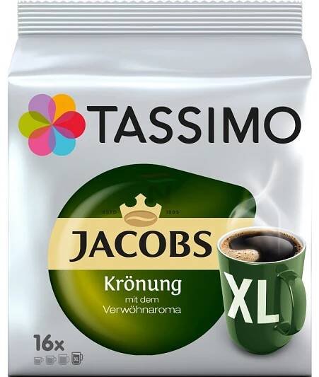 Tassimo Jacobs Krönung XL kapsle 16ks ⇒ 139 Kč - ✔️ Kávové kapsle pro TASSIMO | Nejkafe.cz