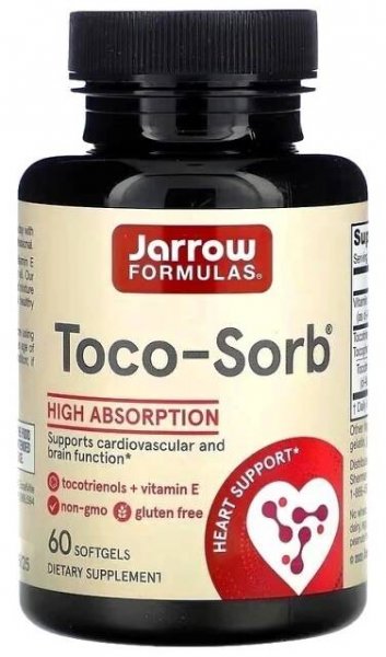 Toco-Sorb, směs tokotrienolů 57 mg a vitamín E, 300 mg 60 kapslí, Jarrow Formulas
