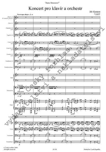 Noty Jiří Gemrot: Koncert pro klavír a orchestr — Radiotéka