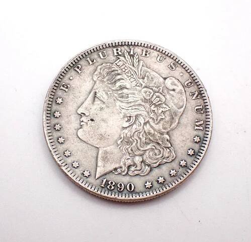 STAROŽITNÁ STŘÍBRNÁ MINCE-MORGAN DOLAR 1890 - Sběratelství