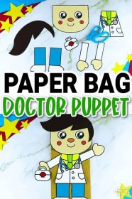 Do you kids love to pretend to be a doctor with a stethoscope, diy doctor set, or a first aid kit? Good news because these printable doctor paper bag puppet craft templates are perfect for kids of all ages. Assemble every part of the doctor then glue it on a brown paper bag. It would make a great addition to your lesson plans or puppet show, so be sure to get your printable doctor puppet templates today!