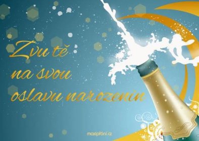 Pozvánka na narozeniny šampaňské - přední strana