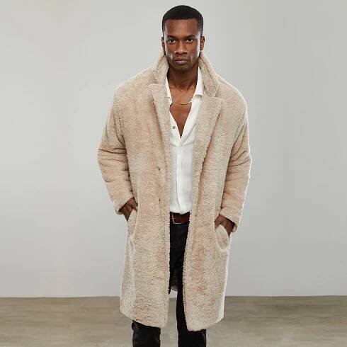 Beige Teddy Coat -Winter Coat,Teddy Coat for men,Outwear,Winter Men,Winter Clothing,Christmas,Minimalist,Cyber Monday,Black Friday Clothing
