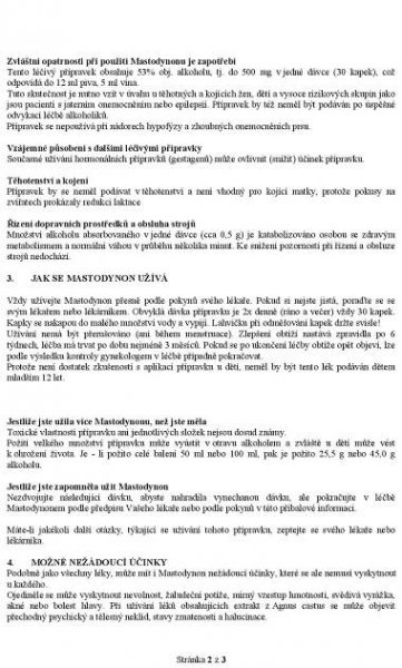 Příbalový leták Mastodynon 1 x 50 ml - Zbozi.cz