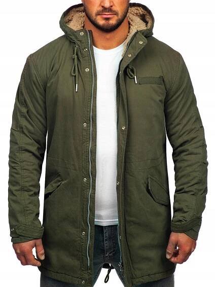 Pánská bavlněná zimní parka khaki bunda Denley EX838A_L