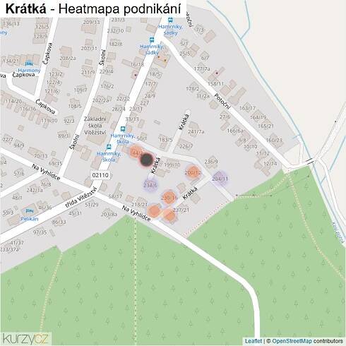 Mapa Krátká - Firmy v ulici.