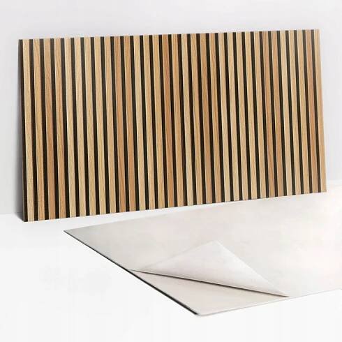 Samolepicí PVC panel na zeď a podlahu Dřevěné lamely 100x50 cm