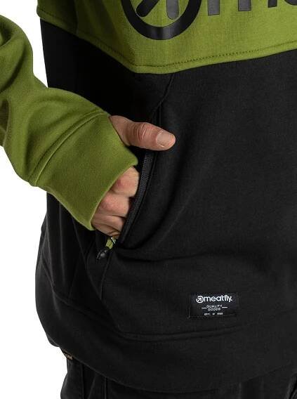 Pánská technická mikina Meatfly Tason, Calla Green / Black | Meatfly