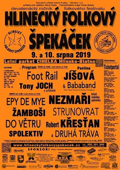 Hlinecký folkový Špekáček - 9. - 10. srpna 2019 - Hlinsko