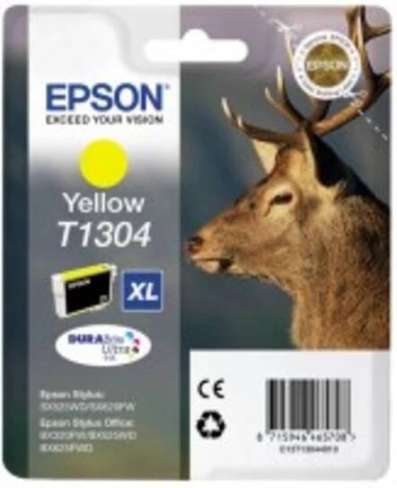 Epson inkoustová náplň/ T1304/ Singlepack DURABrite Ultra Ink/ XL Žlutá