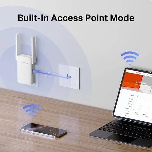 Wi-Fi extender Mercusys ME80X AX3000 bílá barva
