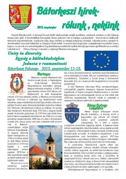 Disseminácia - Oficiálna stránka obce Bátorove Kosihy