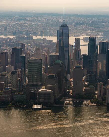 Základová fotografie na téma americké panoráma města, budovy, centrum města, city skyline, dolní manhattan, downtown nyc