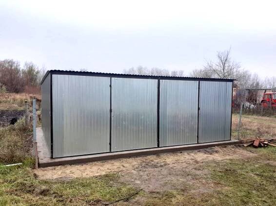 Plechová dvougaráž 6m x 5m