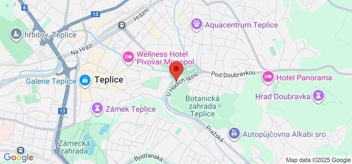 Mapa Liečebný dom Kamenné lázně*** Teplice