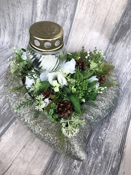 Heart-Shaped Rock Floral Arrangement