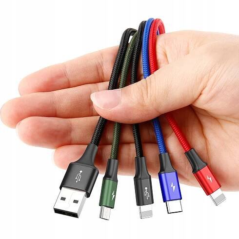 USB kabel 4v1 Sada kabelů (2x Lightning + USB-C + micro USB) 1,2 m Baseus Konektory USB - jiný konektor
