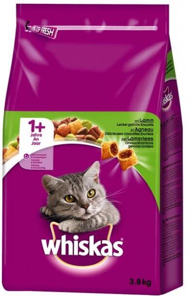 15 % sleva! Whiskas granule - 1+ s jehněčím - (3.8 kg)
