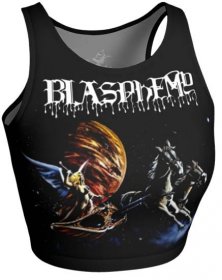 Blasphemy Gods of War Official Fitted Crop Top by Metal Mistress