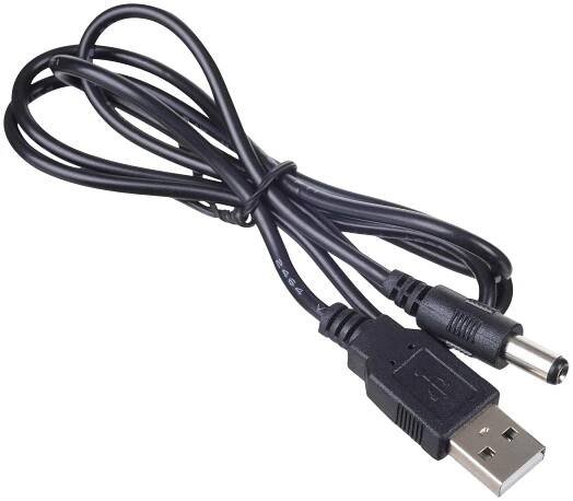 Akyga Nabíjecí kabel USB DC zástrčka 5,5 mm 0.80 m černá AK-DC-04
