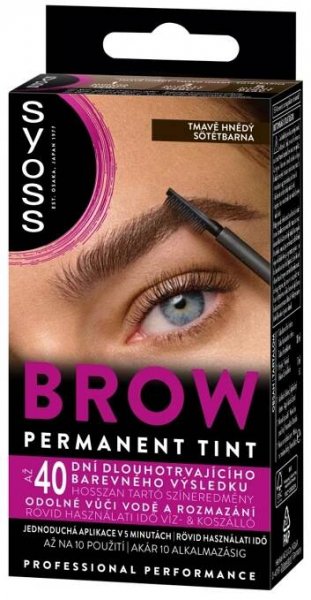 SYOSS barva na obočí Brow Tint tmavě hnědá, 17 ml
