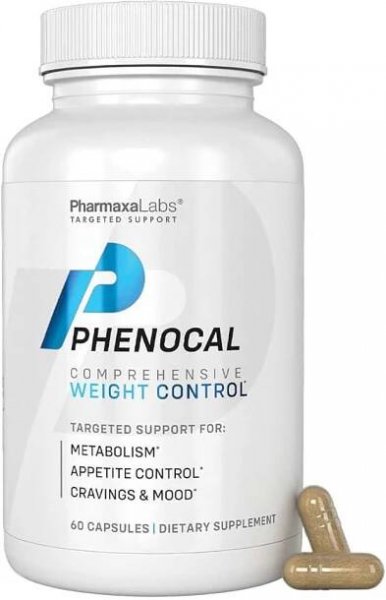 PHENOCAL Metabolism Supplement with Berberine, Green Tea, Saffron, 5-HTP, Glucomannan & L-Tyrosine – Designed to Support A...