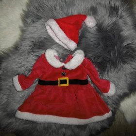 vánoce mikuláš santa ježíšek krásné příjemné šatičky kostým 6-9 měsíců - Oblečení pro děti