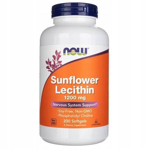 Now Foods Sunflower Lecithin Slunečnicový lecitin 1200 mg 200 kapslí