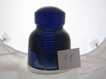 Replete blue glass insulator