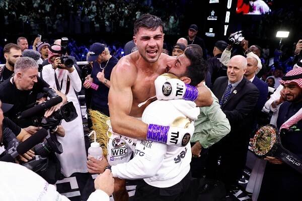 An emotional Tommy Fury broke out into celebration once his victory was announced