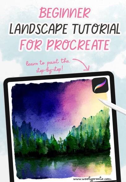 Beginner Procreate Landscape Tutorial — wooly pronto