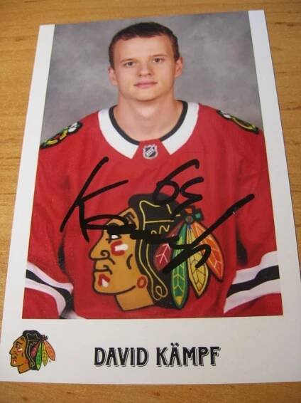 David Kämpf  - Chicago Blackhawks - orig. autogram  - Ostatní sběratelské předměty
