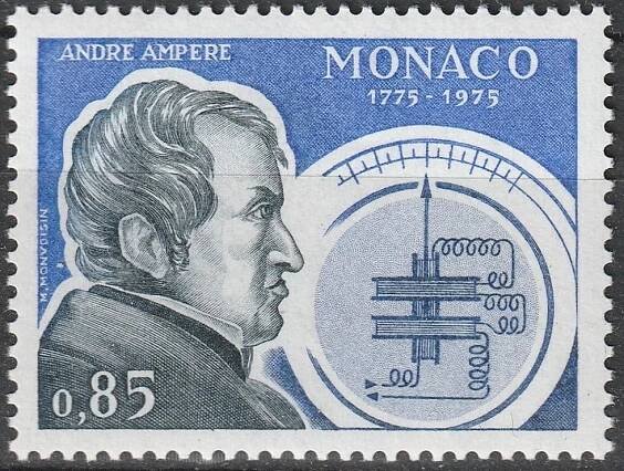 Monako 1975 André Marie Ampère, matematik a fyzik Mi# 1186