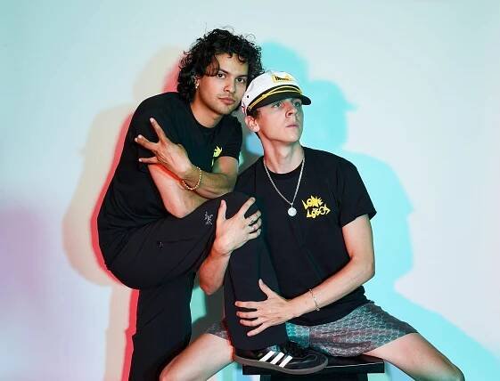 Jacob Bertrand and Xolo Maridueña at an event for Cobra Kai (2018)