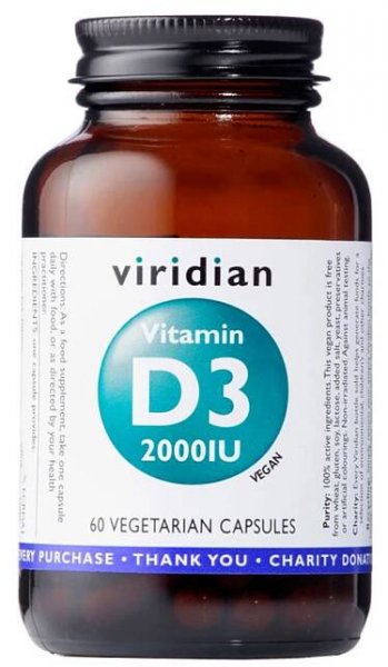 Viridian Vitamin D3 2000IU 60 kapslí