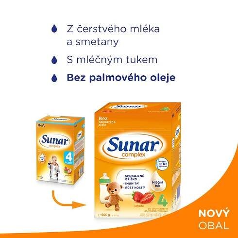 Sunar Complex 4 Mléko kojenecké jahoda 600 g - Sunar - Kojenecká mléka - Malvík.cz