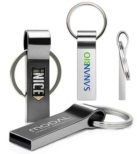 Kovový  mini USB flash disk s kroužkem
