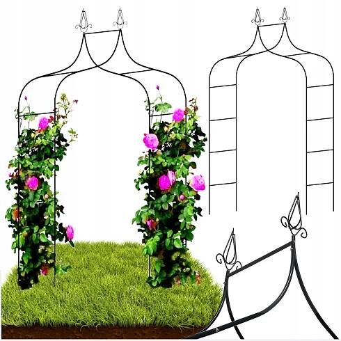 DEKORATIVNÍ SVATEBNÍ OBLOUK SVATEBNÍ PERGOLA KOVOVÁ SVATBA SVATEBNÍ HOSTINA 240 cm + KOTVY