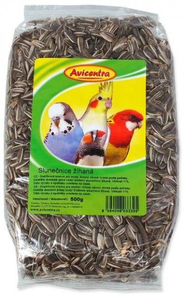 Avicentra Slunečnice žíhaná pro ptáky 500 g od 21 Kč