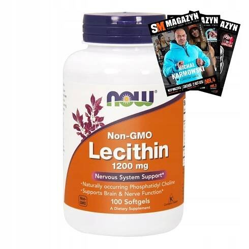 NOW FOODS LECITÍN 1200 mg CHOLINA PAMÄŤ SILA ENERGIA VÝKONNOSŤ100 kaps