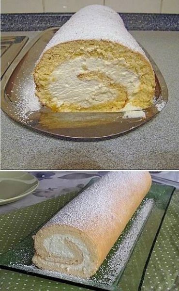 there is a cake that has been cut in half