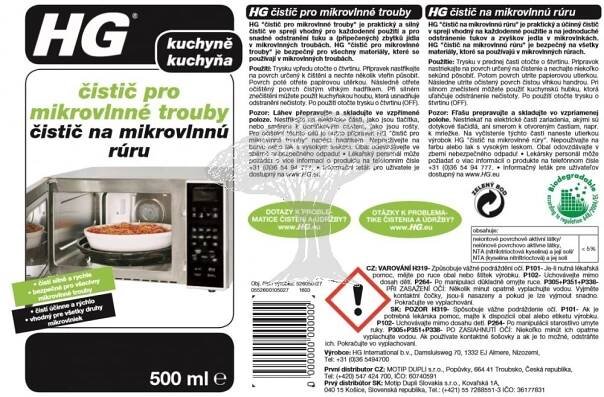 HG 52605 Čistič pro mikrovlnné trouby 500ml + 30%ZDARMA