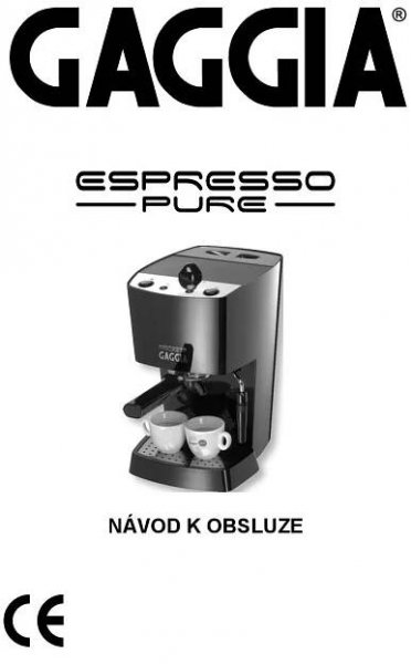 Návod k obsluze Gaggia New Espresso Pure - Zbozi.cz