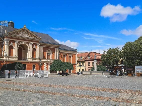 Theater square in Klaipeda, Lithuania