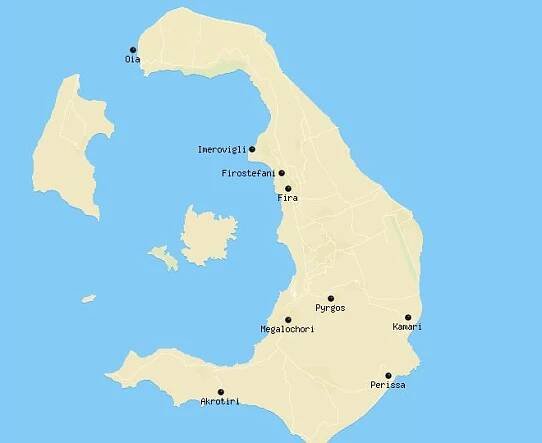 Map of Santorini