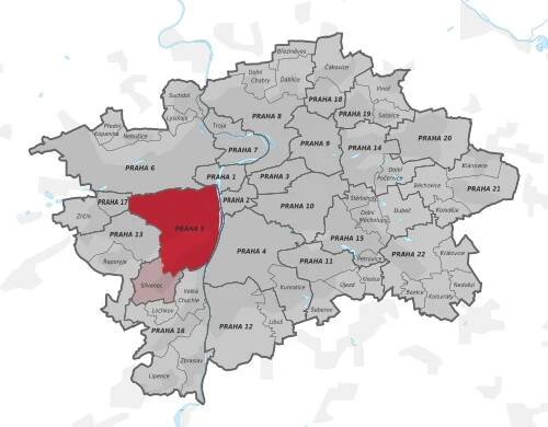 Praha 5 na mapě