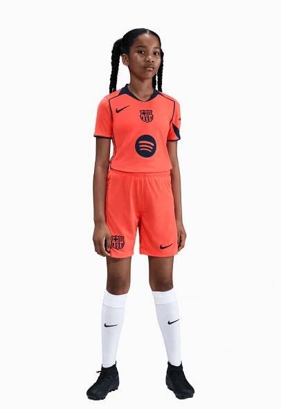 Dětské fotbalové kraťasy Nike Dri-FIT FC Barcelona 2025/26, alternativní