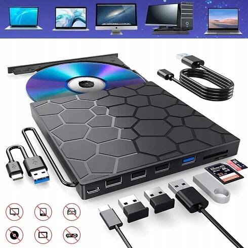EXTERNÍ KRABIČKA PRO CD/DVD MECHANIKU, EXTERNÍ OPTICKOU MECHANIKU, ČERNÁ